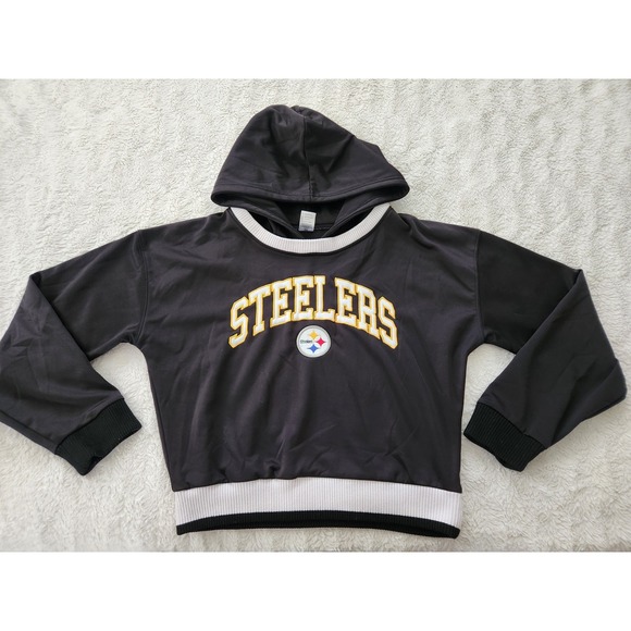 Other - NFL Pittsburgh Steelers Hoodie Womens Large Black Gold Sleepwear Long Sleeve...